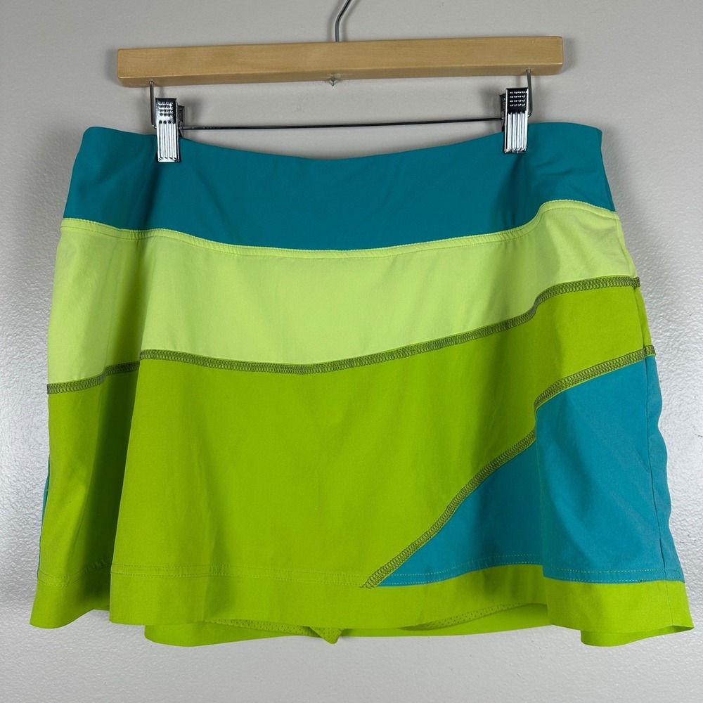 Title Nine Women's XL Nimblene Skort Blue Green Colorblock Activewear TN-150976